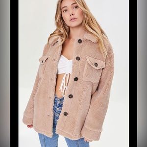 Faux shearling Button-up coat